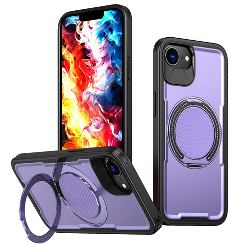 iPhone 17e / 16e Metal 360 Degree Rotation Holder MagSafe Phone Case - Purple