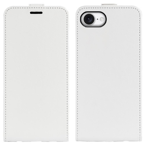 iPhone 17e / 16e R64 Texture Single Vertical Flip Leather Phone Case - White