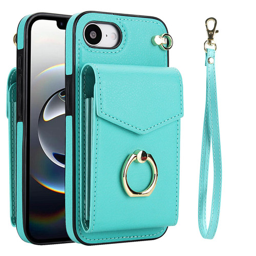 iPhone 17e / 16e Ring Holder RFID Card Slot Phone Case - Mint Green
