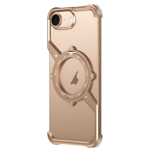 iPhone 17e / 16e S Shaped 360 Holder Airbag Frameless MagSafe Metal Phone Case - Desert Gold
