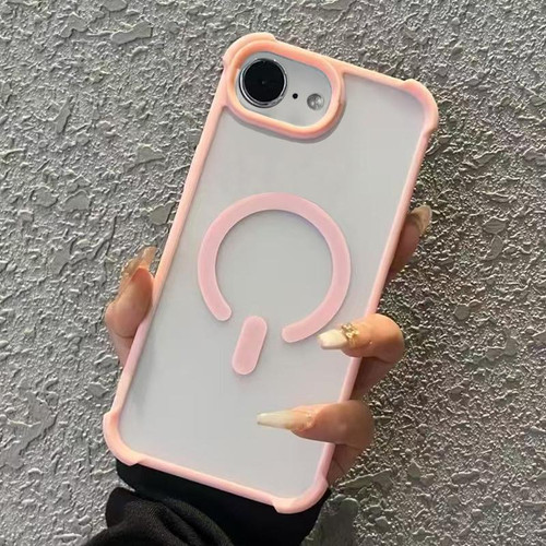 iPhone 17e / 16e Semi-transparent Skin Feel Frosted MagSafe Phone Case - Pink