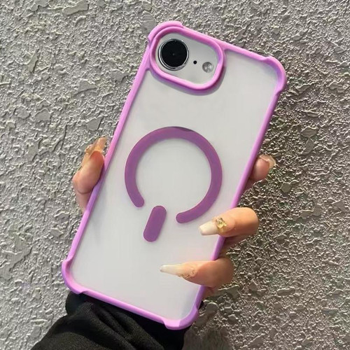 iPhone 17e / 16e Semi-transparent Skin Feel Frosted MagSafe Phone Case - Purple