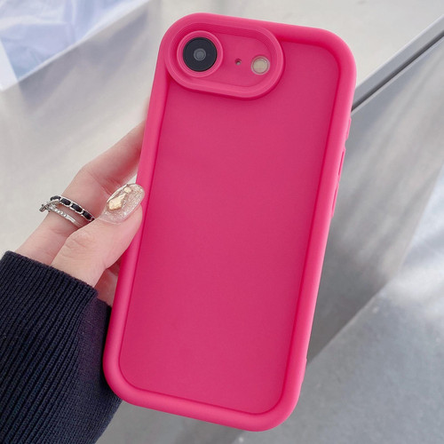 iPhone 17e / 16e Shockproof Frame Frosted Precise Hole TPU Phone Case - Rose Red