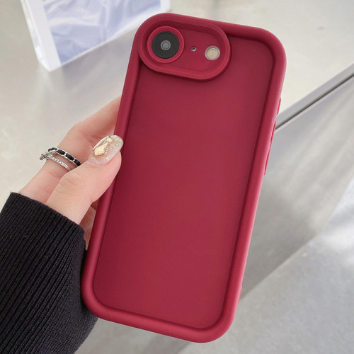 iPhone 17e / 16e Shockproof Frame Frosted Precise Hole TPU Phone Case - Wine Red