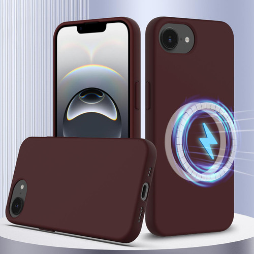 iPhone 17e / 16e Shockproof Silicone Magsafe Phone Case - Plum Color