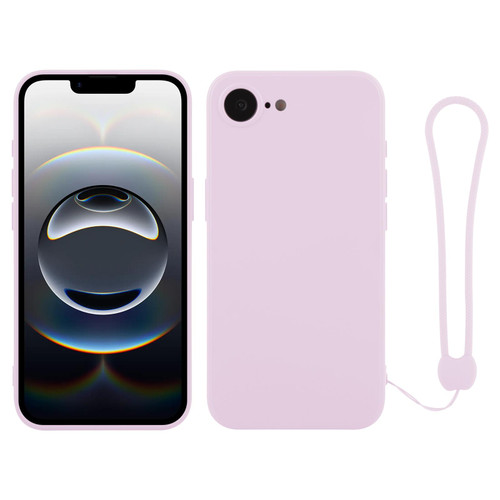 iPhone 17e / 16e Silicone Phone Case with Wrist Strap - Light Purple