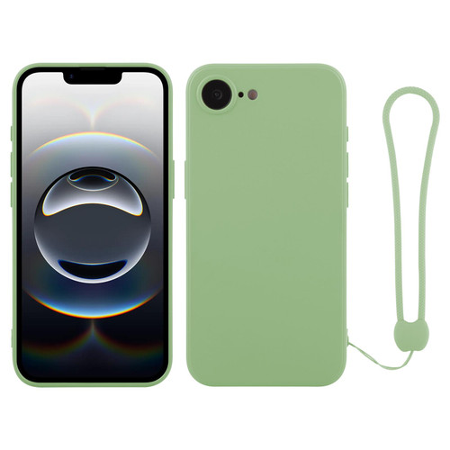 iPhone 17e / 16e Silicone Phone Case with Wrist Strap - Matcha Green