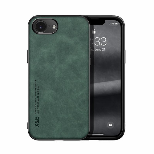 iPhone 17e / 16e Skin Feel Magnetic Leather Back Phone Case - Green