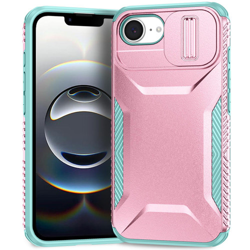 iPhone 17e / 16e Sliding Camshield Phone Case - Grey Green + Pink