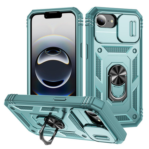 iPhone 17e / 16e Sliding Camshield TPU + PC Phone Case with Holder - Green
