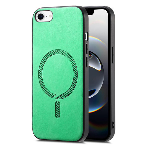 iPhone 17e / 16e Solid Color Retro Magsafe PU Back Cover Phone Case - Green