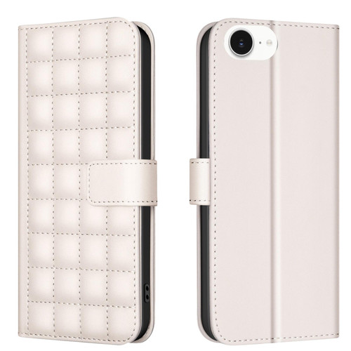 iPhone 17e / 16e Square Texture Leather Phone Case - Beige