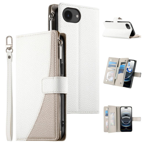 け　さん専用　17e iPhone 17e / 16e Stitching Multi-card Zipper Wallet Leather Phone