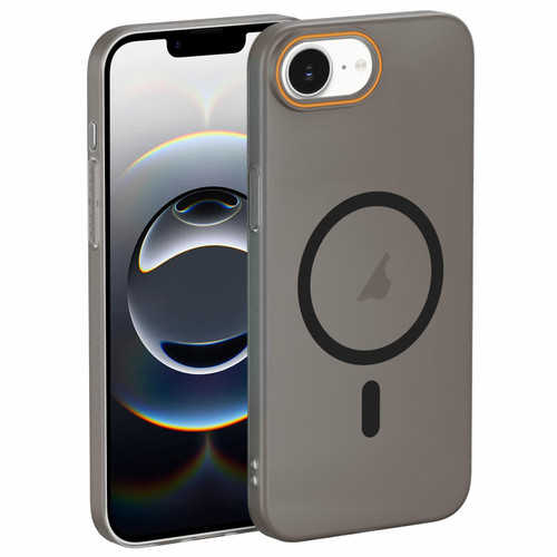 iPhone 17e / 16e Translucent Frosted Skin PC MagSafe Phone Case - Black