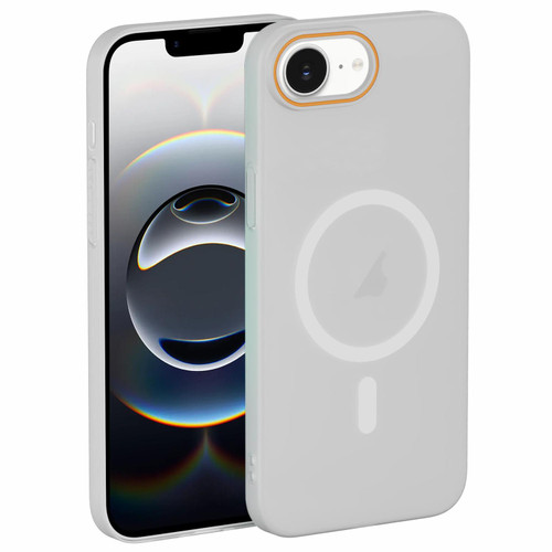 iPhone 17e / 16e Translucent Frosted Skin PC MagSafe Phone Case - White