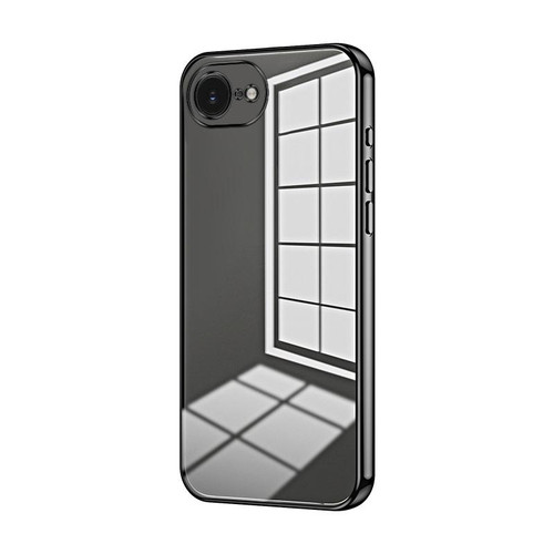 iPhone 17e / 16e Transparent Plating Fine Hole Phone Case - Black