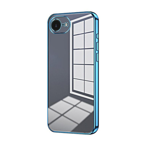 iPhone 17e / 16e Transparent Plating Fine Hole Phone Case - Blue