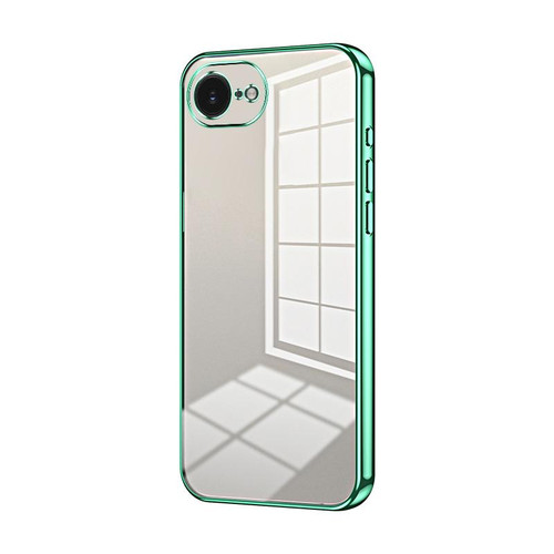 iPhone 17e / 16e Transparent Plating Fine Hole Phone Case - Green