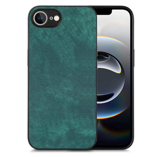 iPhone 17e / 16e Vintage Leather PC Back Cover Phone Case - Green