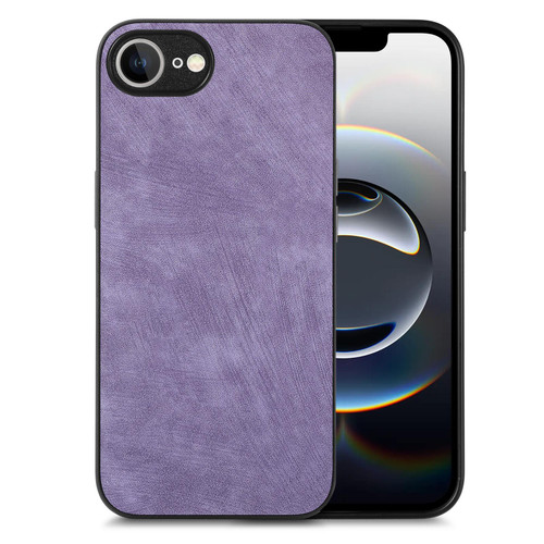 iPhone 17e / 16e Vintage Leather PC Back Cover Phone Case - Purple
