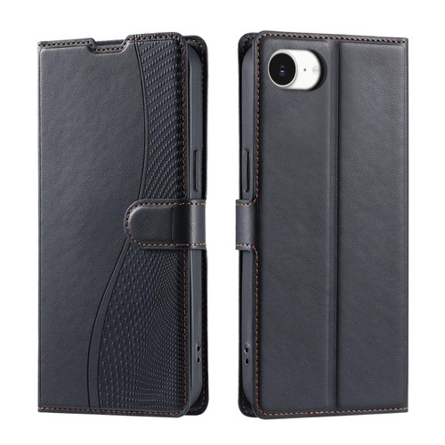 iPhone 17e / 16e Voltage Ultra-thin Dot Leather Phone Case - Black
