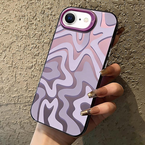 iPhone 17e / 16e Wavy Stripes Pattern Frosted IMD 2-in-1 PC Phone Case - Purple