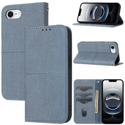 iPhone 17e / 16e Woven Texture Stitching Magnetic Leather Phone Case - Grey