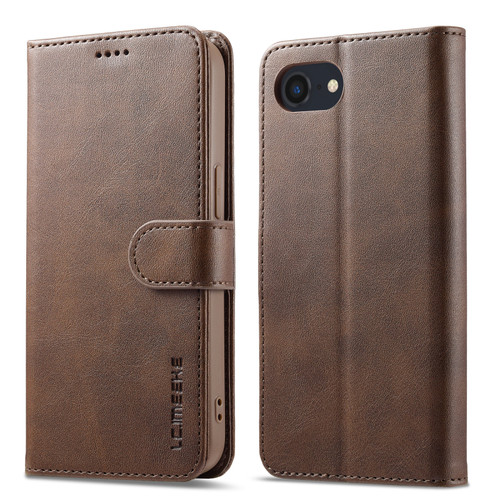 LC.IMEEKE Calf Texture Horizontal Flip Leather Case iPhone 16e / 17e - Brown