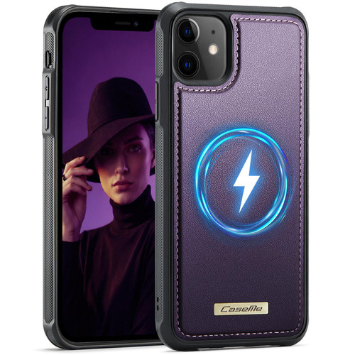 Apple iPhone 11 CaseMe C69 Series Magnetic Vegan Leather Back Phone Case - Purple
