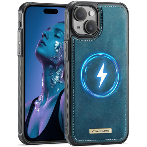 Apple iPhone 15 Plus / 14 Plus CaseMe C69 Series Magnetic Vegan Leather Back Phone Case - Green