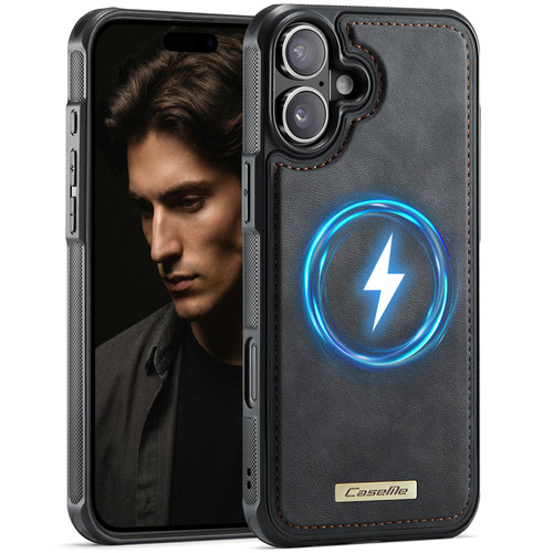 Apple iPhone 17 CaseMe C69 Series Magnetic Vegan Leather Back Phone Case - Black