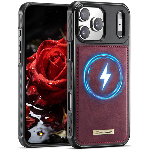 Apple iPhone 17 Pro Max CaseMe C69 Series Magnetic Vegan Leather Back Phone Case - Red