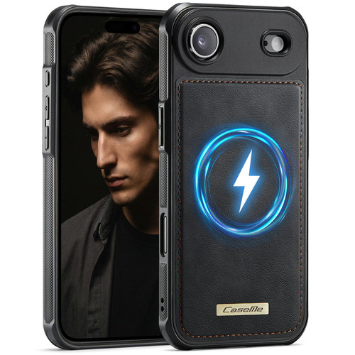 Apple iPhone Air CaseMe C69 Series Magnetic Vegan Leather Back Phone Case - Black