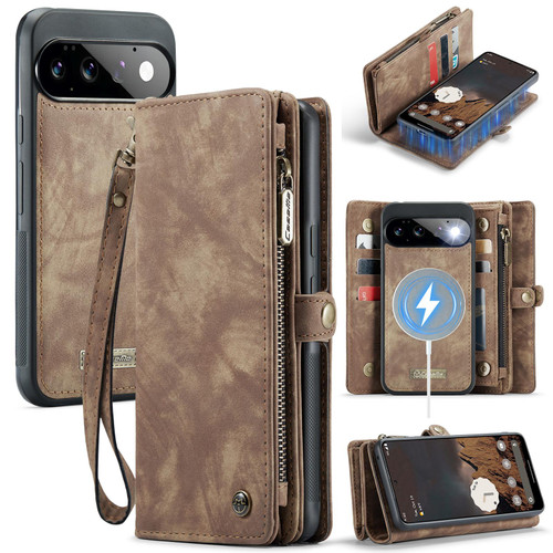 Google Pixel 11 / 11 Pro CaseMe 008 Detachable Multifunctional Leather Phone Case - Brown