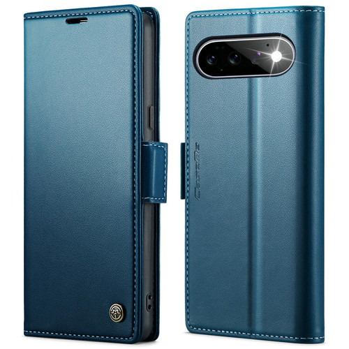 Google Pixel 11 / 11 Pro CaseMe 023 Butterfly Buckle Litchi Texture RFID Anti-theft Leather Phone Case - Blue