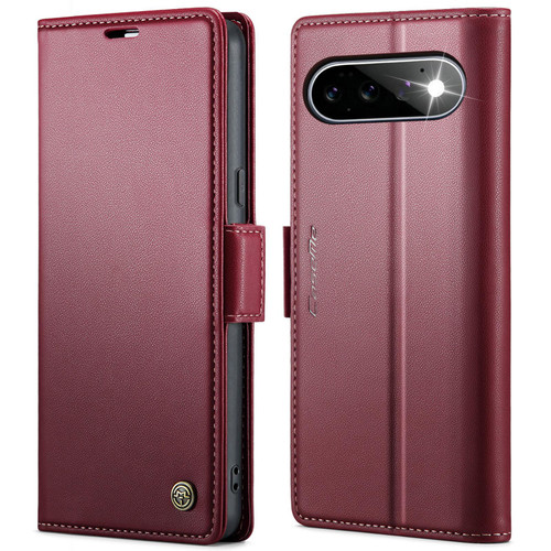 Google Pixel 11 / 11 Pro CaseMe 023 Butterfly Buckle Litchi Texture RFID Anti-theft Leather Phone Case - Red
