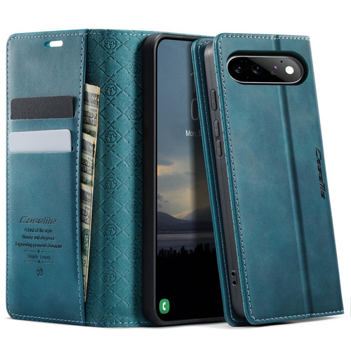 Google Pixel 11 / 11 Pro CaseMe 033 Calf Leather Lining Microfibre RFID Blocking Phone Case - Green