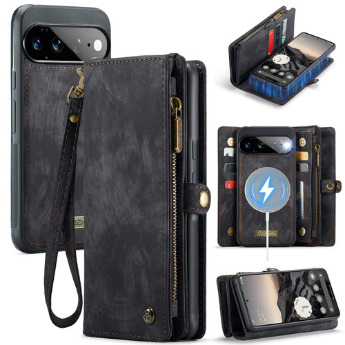 Google Pixel 11 Pro XL CaseMe 008 Detachable Multifunctional Leather Phone Case - Black