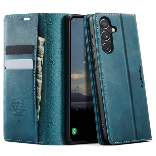 Samsung Galaxy A24 4G CaseMe 033 Calf Leather Lining Microfibre RFID Blocking Phone Case - Green