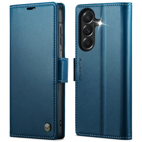 Samsung Galaxy A27 5G CaseMe 023 Butterfly Buckle Litchi Texture RFID Anti-theft Leather Phone Case - Blue
