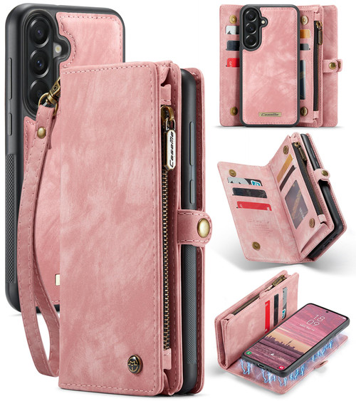 Samsung Galaxy A37 5G CaseMe 008 Detachable Multifunctional Leather Phone Case - Pink