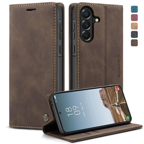 Samsung Galaxy A37 5G CaseMe 013 Multifunctional Horizontal Flip Leather Phone Case - Coffee