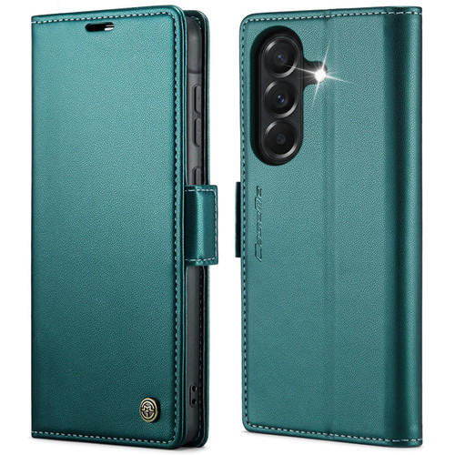 Samsung Galaxy A37 5G CaseMe 023 Butterfly Buckle Litchi Texture RFID Anti-theft Leather Phone Case - Green