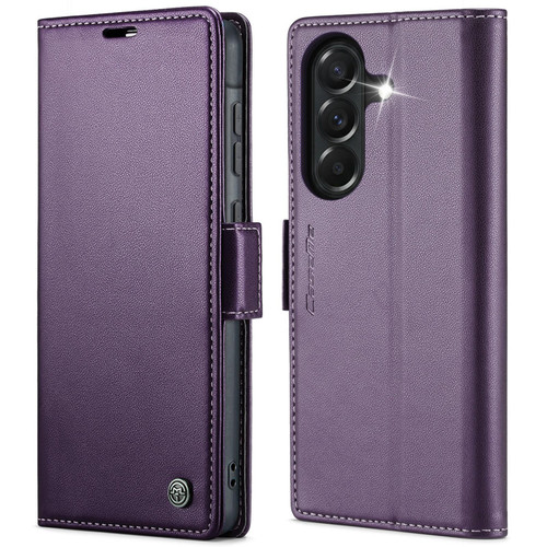 Samsung Galaxy A37 5G CaseMe 023 Butterfly Buckle Litchi Texture RFID Anti-theft Leather Phone Case - Purple