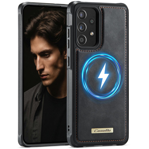 Samsung Galaxy A52 / A52s 5G CaseMe C69 Series Magnetic Vegan Leather Back Phone Case - Black