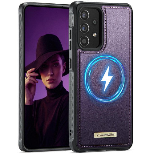 Samsung Galaxy A53 5G CaseMe C69 Series Magnetic Vegan Leather Back Phone Case - Purple