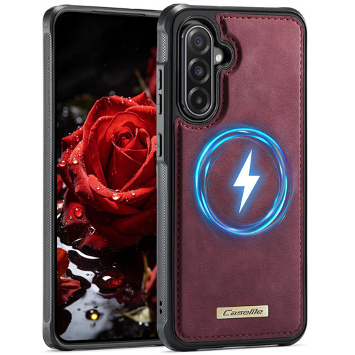 Samsung Galaxy A56 5G CaseMe C69 Series Magnetic Vegan Leather Back Phone Case - Red
