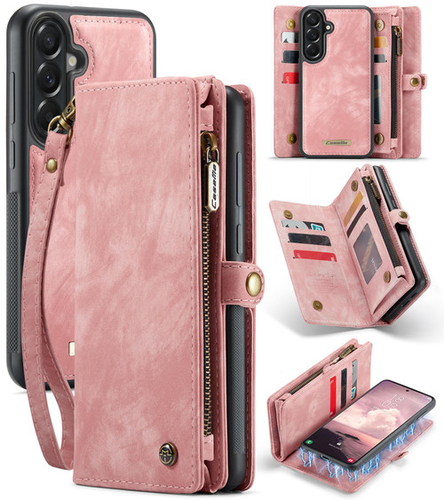 Samsung Galaxy A57 5G CaseMe 008 Detachable Multifunctional Leather Phone Case - Pink