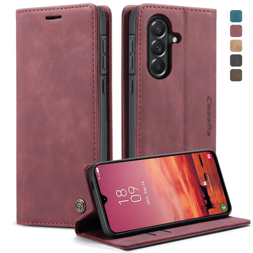 Samsung Galaxy A57 5G CaseMe 013 Multifunctional Horizontal Flip Leather Phone Case - Red