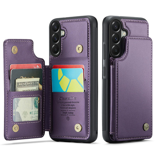 Samsung Galaxy A57 5G CaseMe C22 Card Slots Holder RFID Anti-theft Phone Case - Purple